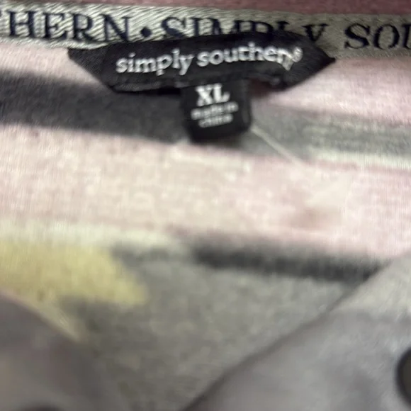 Patterned Pink and Gray Pullover Simply Southern - Picture 2 of 2